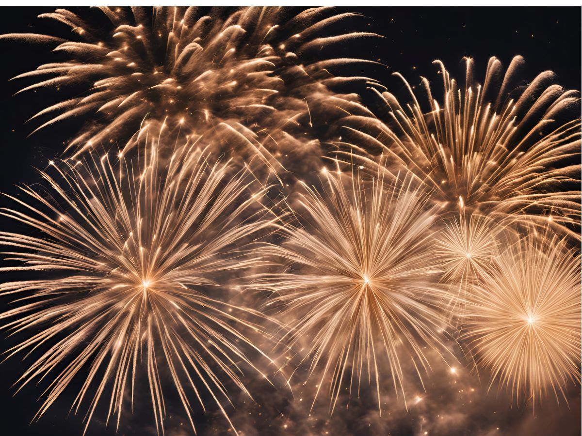 Fireworks on roof pose a potential fire hazard at night