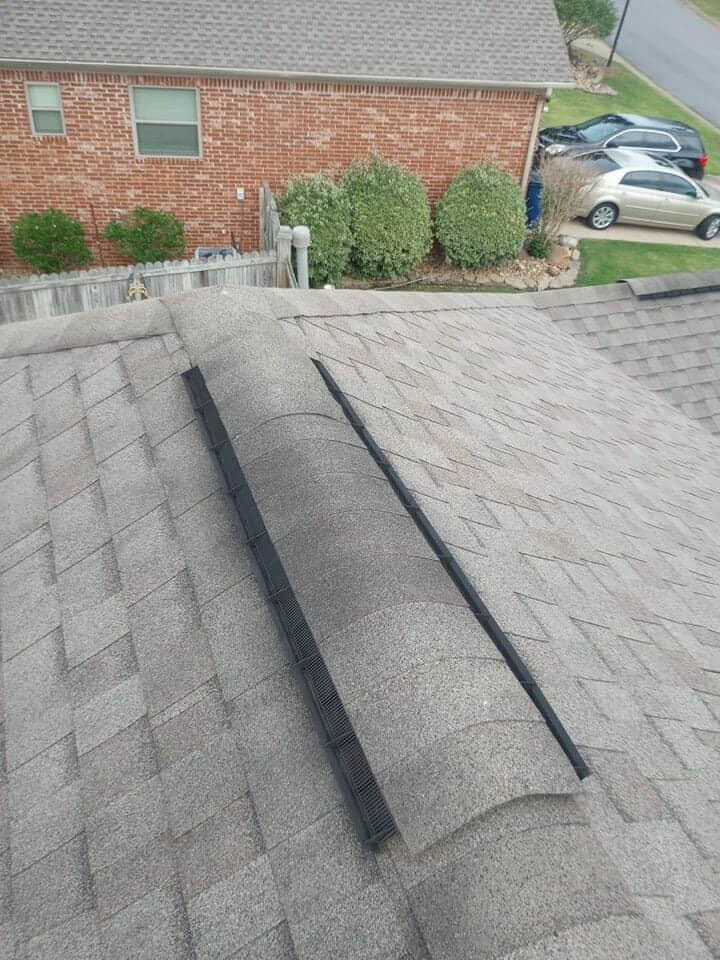 Roll of underlayment on a roof deck during installation